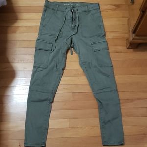 Green skinny jeans